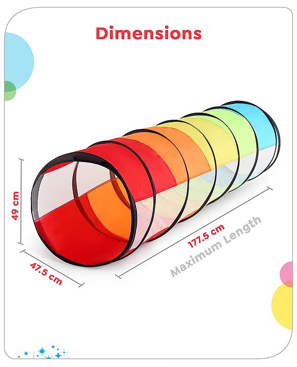 Babyhug Disney Mickey Crawling Play Tunnel for Toddlers|Colourful Pop up Crawl thorugh| Foldable Tunnel for Kids 2+ Years|MultiColour