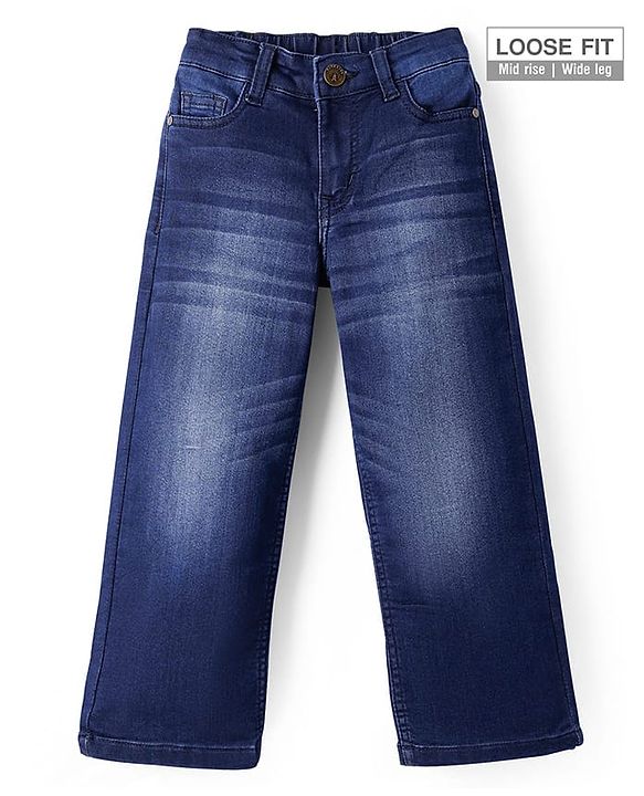Pine Kids Full Length Washed Denim Jeans - Navy Blue