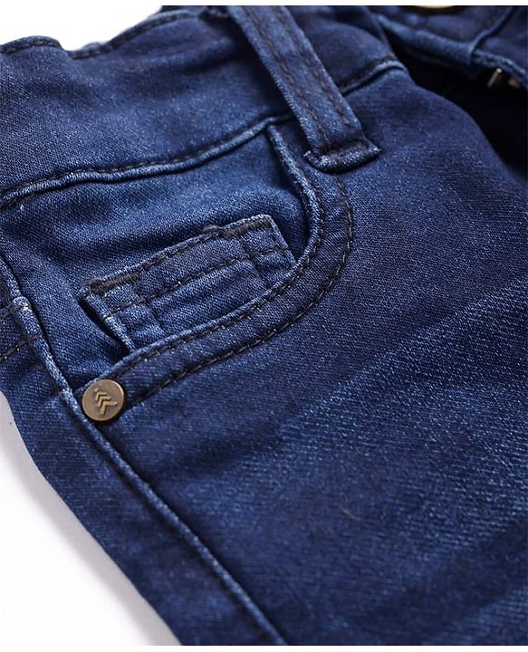 Pine Kids Full Length Washed Denim Jeans - Navy Blue