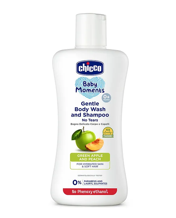 Chicco Baby Moments Gentle Bodywash Shampoo with Green Apple