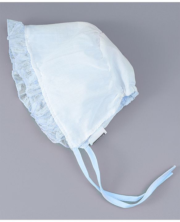 Babyhug Chiffon Bucket Hats with Sequin Applique - Light Blue