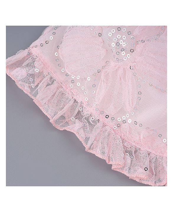 Babyhug Chiffon Bucket Hats with Sequin Applique - Light Pink