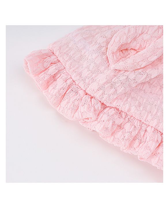 Babyhug Chiffon Bucket Hat with Knot & Ears Applique - Pink
