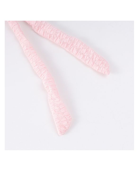 Babyhug Chiffon Bucket Hat with Knot & Ears Applique - Pink