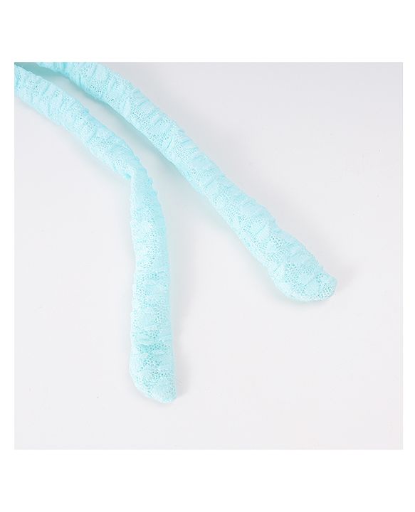 Babyhug Chiffon Bucket Hat with Knot & Ears Applique - Light Blue