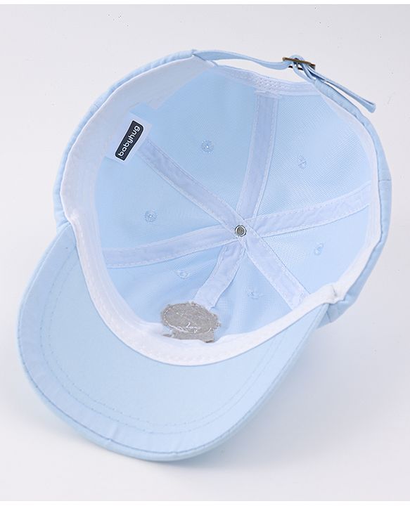 Babyhug Free Size Baseball Cap With Bear Patch - Light Blue ( Circumference - 48 cm)