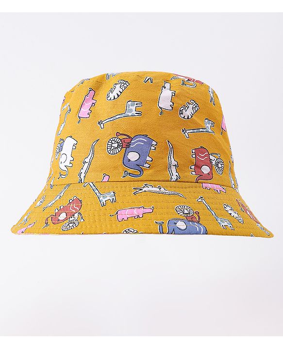 Babyhug Free Size Bucket Hat with Animal Print - Pink