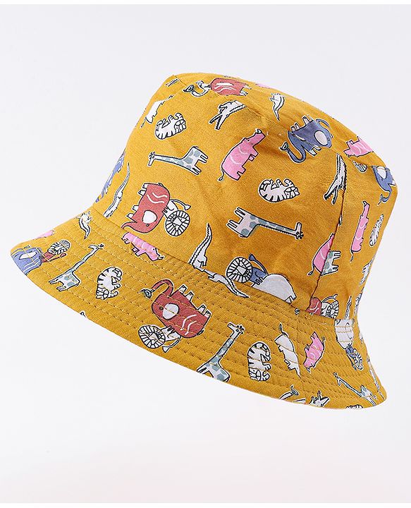 Babyhug Free Size Bucket Hat with Animal Print - Pink