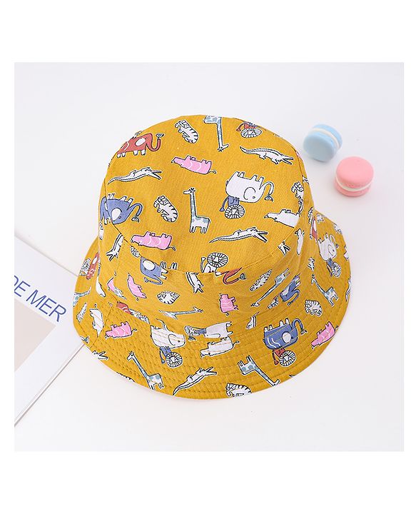 Babyhug Free Size Bucket Hat with Animal Print - Pink