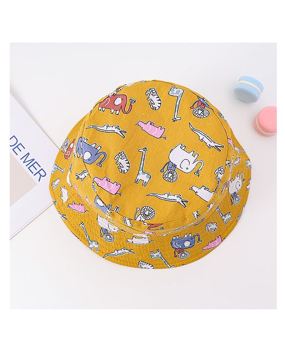 Babyhug Free Size Bucket Hat with Animal Print - Pink