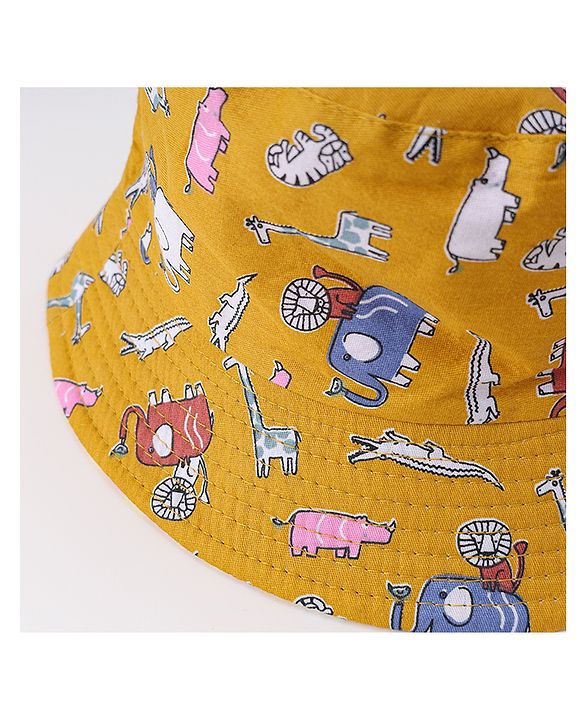 Babyhug Free Size Bucket Hat with Animal Print - Pink