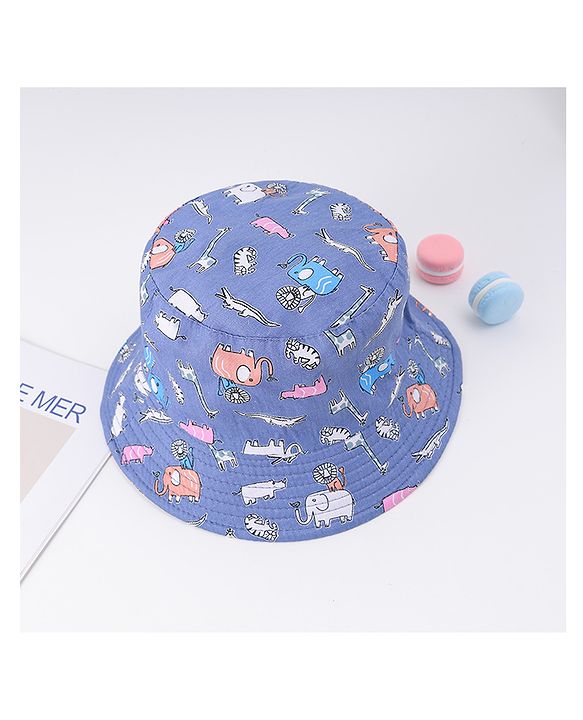Babyhug Free Size Bucket Hat with Animal Print - Pink