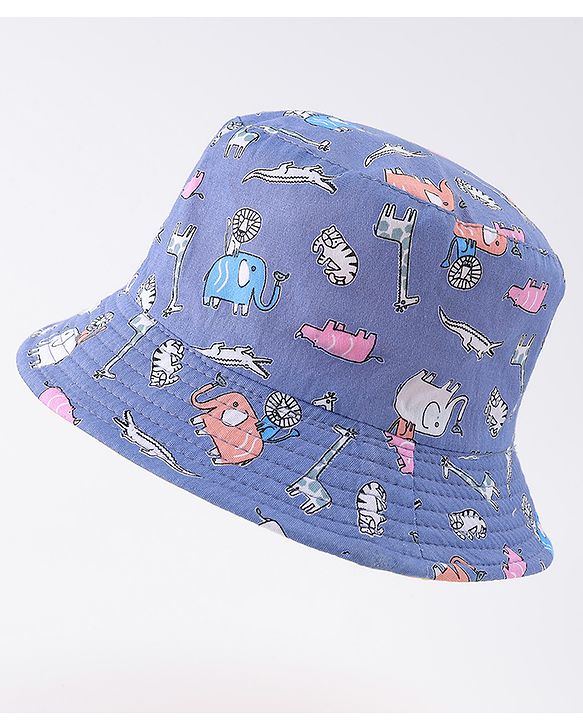 Babyhug Free Size Bucket Hat with Animal Print - Pink