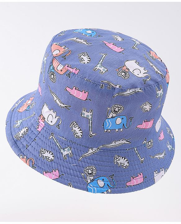 Babyhug Free Size Bucket Hat with Animal Print - Pink