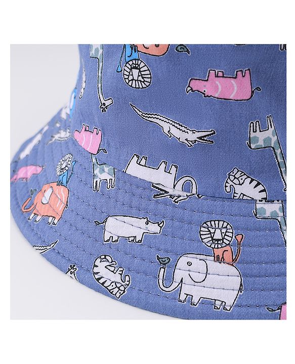 Babyhug Free Size Bucket Hat with Animal Print - Pink