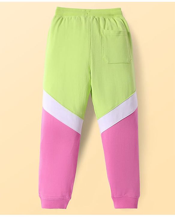 Pine Kids Knit Full Length Cut & Sew Lounge Pant with Smiley Print - Neon Pink & Green