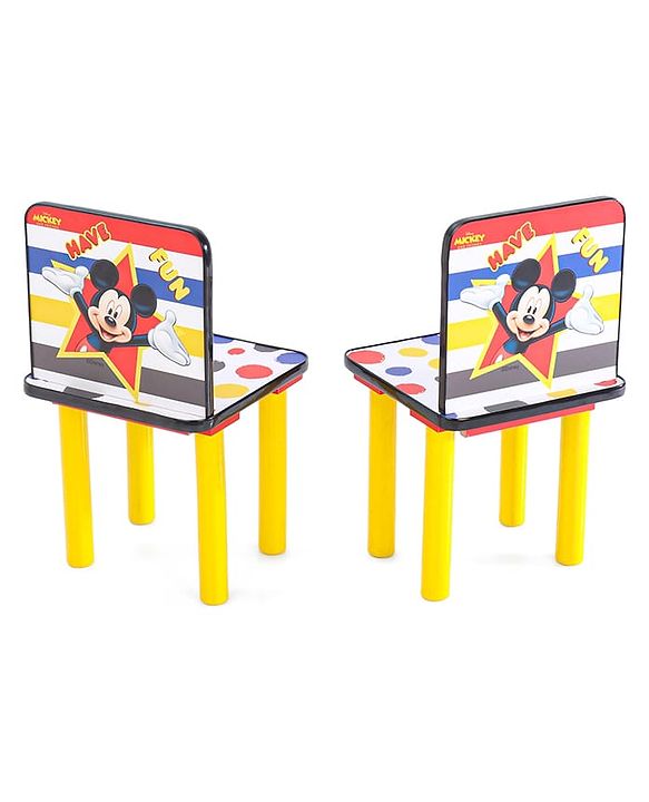 Babyhug Disney Mickey  Multipurpose Study Table with 2 Chairs - Yellow