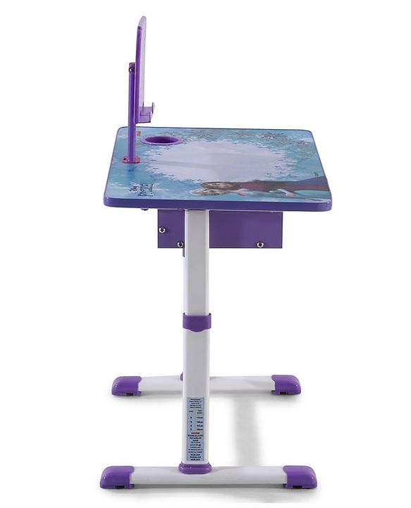 Babyhug Disney Frozen Height Adjustable Study Table & Chair Set with Storage for Kids - Purple| Ergonomic Study Desk for 3-15 Years Kids| Reading Stand, Cup Holder & Anti-Slip Base