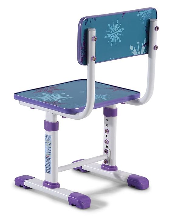 Babyhug Disney Frozen Height Adjustable Study Table & Chair Set with Storage for Kids - Purple| Ergonomic Study Desk for 3-15 Years Kids| Reading Stand, Cup Holder & Anti-Slip Base