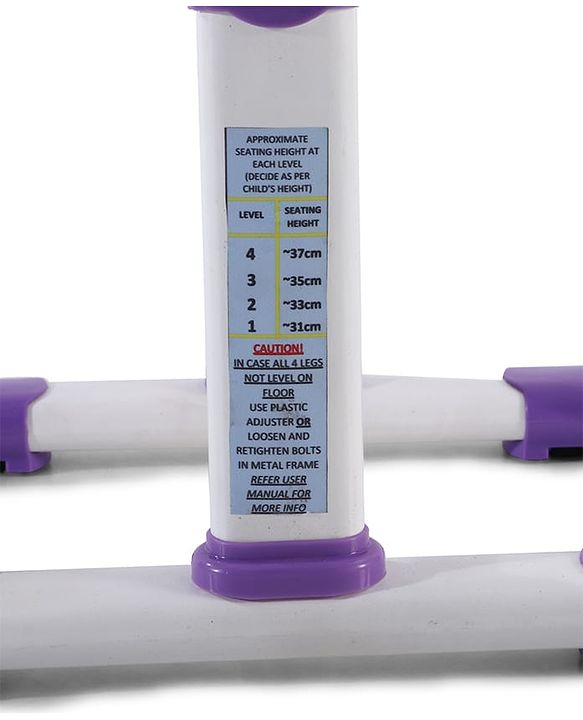 Babyhug Disney Frozen Height Adjustable Study Table & Chair Set with Storage for Kids - Purple| Ergonomic Study Desk for 3-15 Years Kids| Reading Stand, Cup Holder & Anti-Slip Base