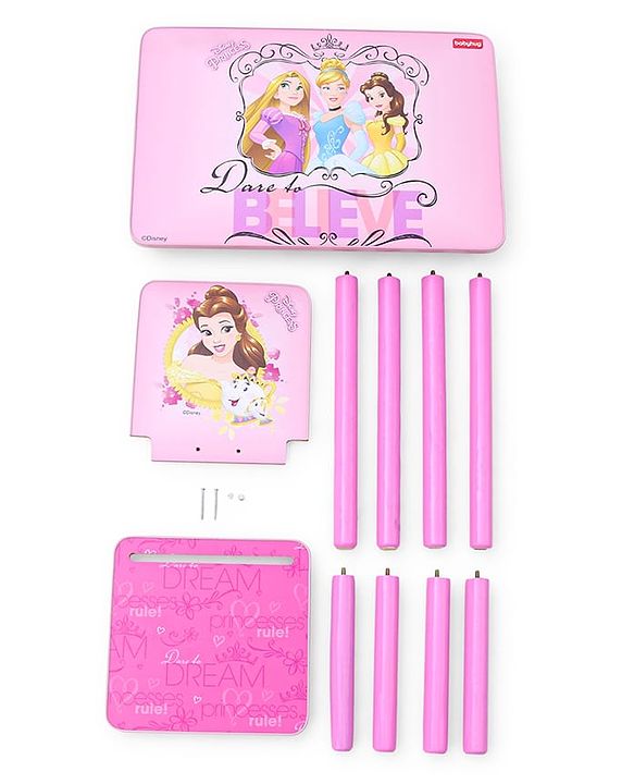 Babyhug Princess Multipurpose Study Table with 1 Chair  Pink| Art & Craft Table| Dining Table| Easy to Assemble| Sturdy Construct| Storage Draw| Chair with Backrest
