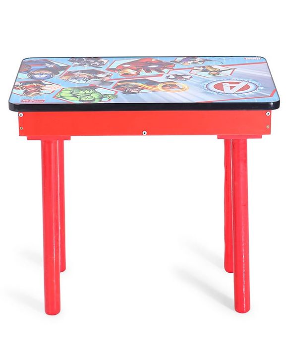 Babyhug Marvel Avengers Multipurpose Study Table with 1 Chair - Red| Art & Craft Table| Dining Table| Easy to Assemble| Sturdy Construct| Storage Draw| Chair with Backrest
