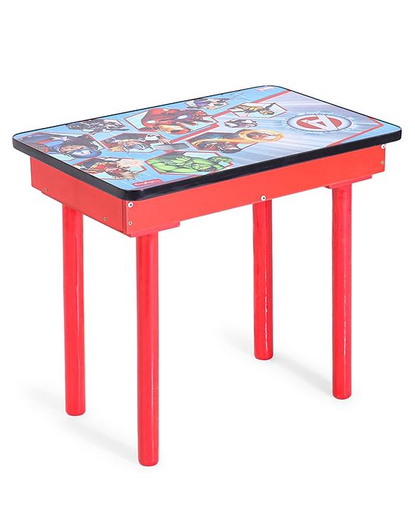 Babyhug Marvel Avengers Multipurpose Study Table with 1 Chair - Red| Art & Craft Table| Dining Table| Easy to Assemble| Sturdy Construct| Storage Draw| Chair with Backrest