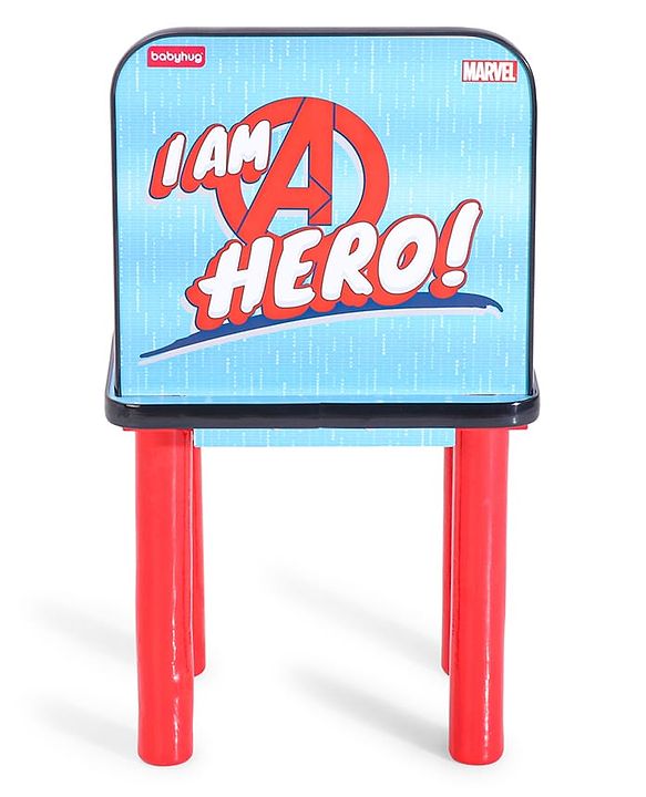 Babyhug Marvel Avengers Multipurpose Study Table with 1 Chair - Red| Art & Craft Table| Dining Table| Easy to Assemble| Sturdy Construct| Storage Draw| Chair with Backrest