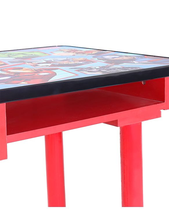 Babyhug Marvel Avengers Multipurpose Study Table with 1 Chair - Red| Art & Craft Table| Dining Table| Easy to Assemble| Sturdy Construct| Storage Draw| Chair with Backrest