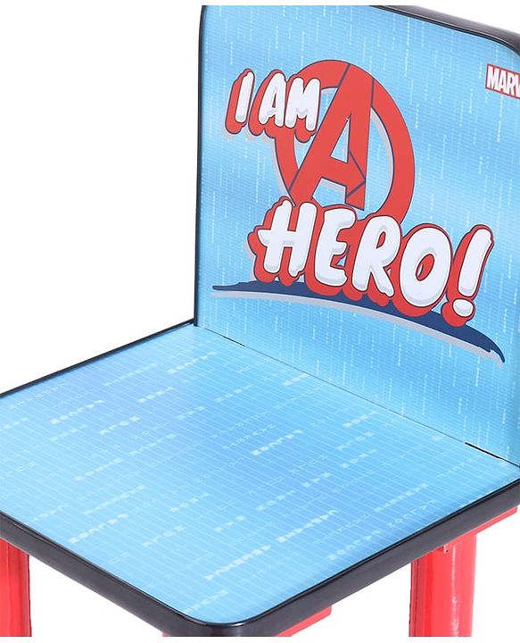 Babyhug Marvel Avengers Multipurpose Study Table with 1 Chair - Red| Art & Craft Table| Dining Table| Easy to Assemble| Sturdy Construct| Storage Draw| Chair with Backrest
