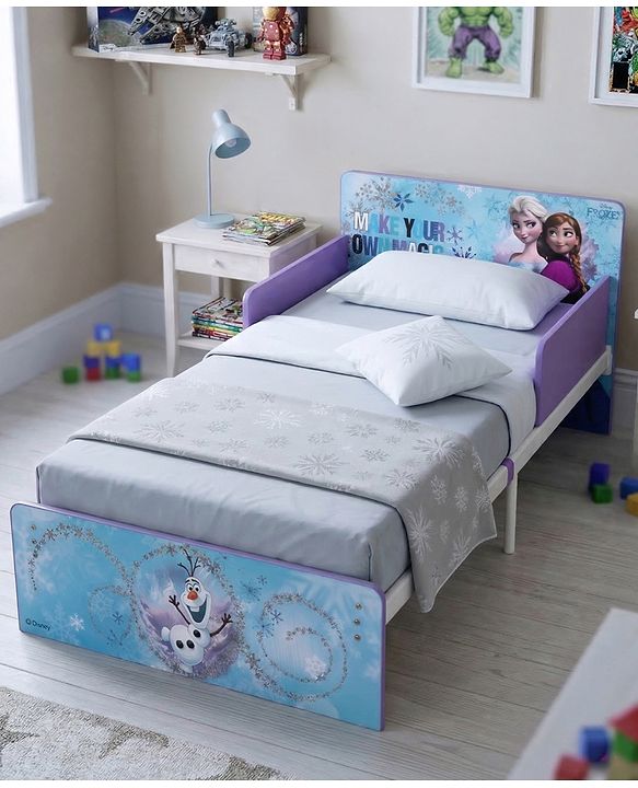 Babyhug Disney Frozen Kids Bed with Metal Legs & Sturdy Frame Durable & Safe Design Spacious Sleeping Area Easy to Assemble Ideal for Kids 3+ Years