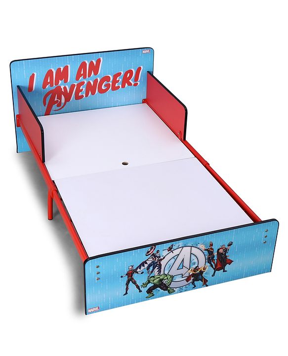 Babyhug Marvel Avengers Kids Bed with Metal Legs & Sturdy Frame Durable & Safe Design Spacious Sleeping Area Easy to Assemble Ideal for Kids 3+ Years
