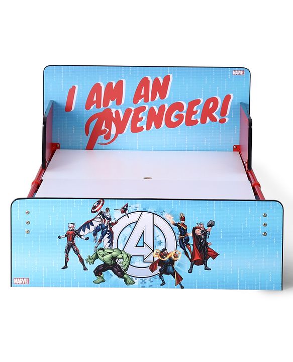 Babyhug Marvel Avengers Kids Bed with Metal Legs & Sturdy Frame Durable & Safe Design Spacious Sleeping Area Easy to Assemble Ideal for Kids 3+ Years