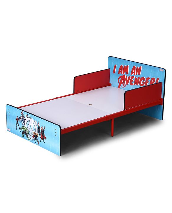Babyhug Marvel Avengers Kids Bed with Metal Legs & Sturdy Frame Durable & Safe Design Spacious Sleeping Area Easy to Assemble Ideal for Kids 3+ Years