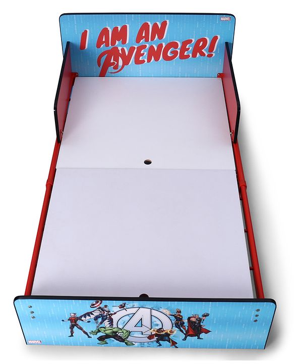 Babyhug Marvel Avengers Kids Bed with Metal Legs & Sturdy Frame Durable & Safe Design Spacious Sleeping Area Easy to Assemble Ideal for Kids 3+ Years