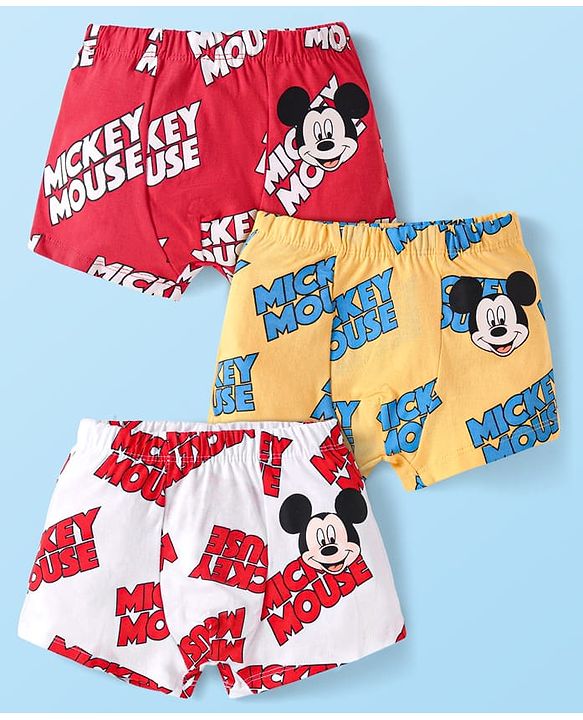 Babyhug Disney Interlock Knit Full Sleeve Rompers with Heart Minnie & Mickey Mouse Graphics Pack of 3 - Pink & White