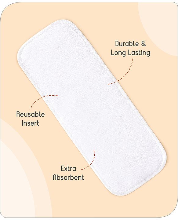 Babyhug Free Size Reusable Cloth Diaper With Inserts & Contrast Flap Pack of 3 - Blue & Brown