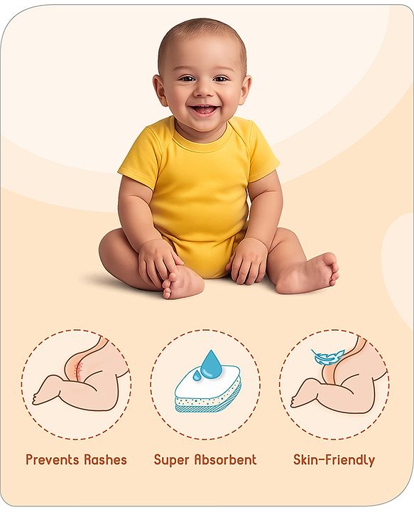 Babyhug Free Size Reusable Cloth Diaper With Inserts & Contrast Flap Pack of 3 - Blue & Brown