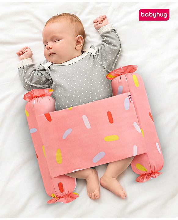 Babyhug Baby Anti Roll Side Bolsters Aeroplane Theme  - White