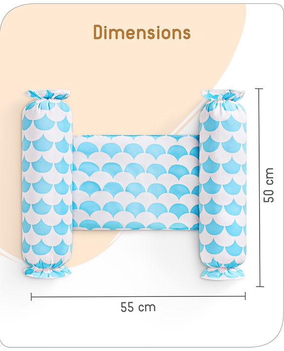 Babyhug Baby Anti Roll Side Bolsters Aeroplane Theme  - White