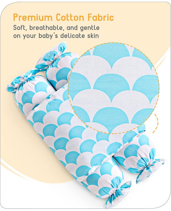 Babyhug Baby Anti Roll Side Bolsters Aeroplane Theme  - White
