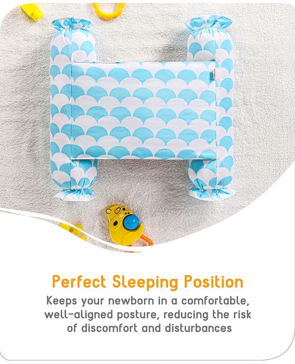 Babyhug Baby Anti Roll Side Bolsters Aeroplane Theme  - White