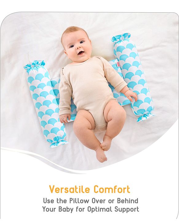 Babyhug Baby Anti Roll Side Bolsters Aeroplane Theme  - White