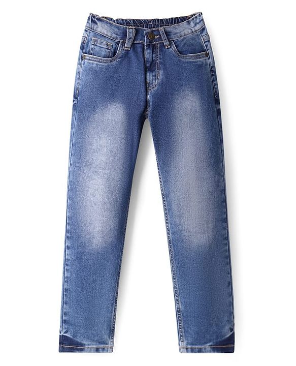 Pine Kids Denim Woven Full Length Washed Jeans  -Royal Blue