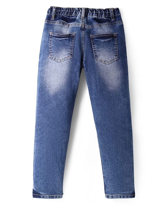 Pine Kids Denim Woven Full Length Washed Jeans  -Royal Blue
