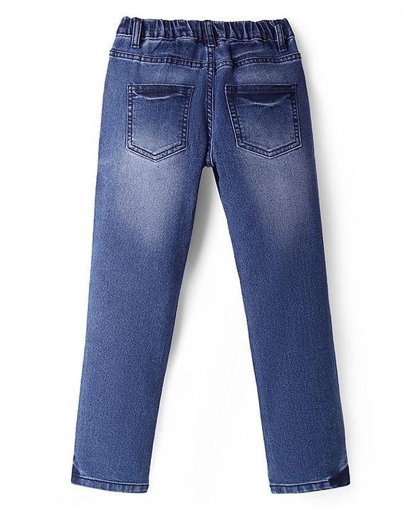 Pine Kids Denim Woven Full Length Washed Jeans  -Navy Blue