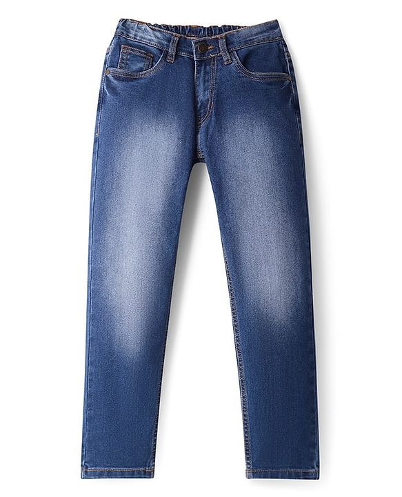 Pine Kids Denim Woven Full Length Washed Jeans - Royal Blue