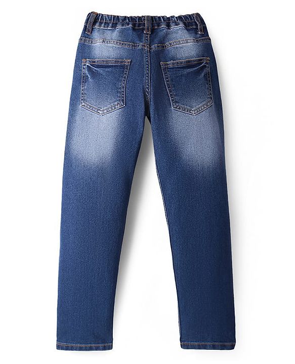 Pine Kids Denim Woven Full Length Washed Jeans - Royal Blue