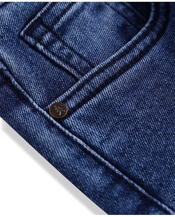Pine Kids Denim Woven Full Length Washed Jeans - Royal Blue