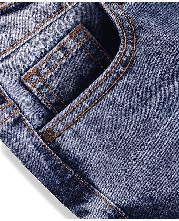 Pine Kids Denim Woven Full Length Washed Jeans - Navy Blue